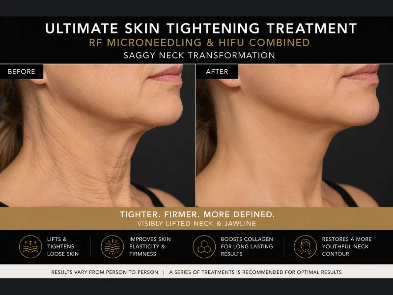 before and after Ultimate skin tightening treatment Cardiff